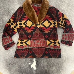 Double RL Shearling-Collar Jacquard Ranch Jacket